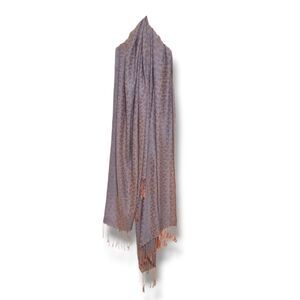 Pashmina Cheetah Print Rectangle Scarf-Cashmere & Silk Blend-Fringe-Reversible